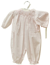 Load image into Gallery viewer, Petit Ami Newborn Smocked Pink Romper/Gown with Bonnet