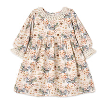 Load image into Gallery viewer, Vintage Floral Dress with Lace Collar Ruffles, Linen Blend