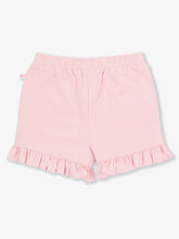 Load image into Gallery viewer, Girls Pink Knit Ruffle Trim Shorts