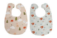 Load image into Gallery viewer, Woodland Muslin Cotton Bib Set, Set Of 2