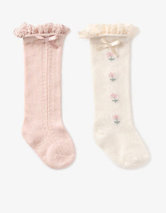 Floral Knee Socks by Elegant Baby