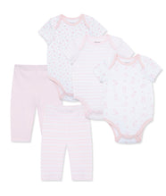Load image into Gallery viewer, Organic Pink 5 piece onesie & pant set