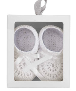White Crochet Booties by Elegant Baby