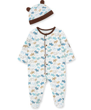 Load image into Gallery viewer, Puppy Footed Romper & Hat