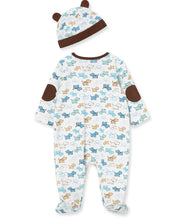 Load image into Gallery viewer, Puppy Footed Romper & Hat