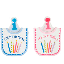 Load image into Gallery viewer, First Birthday Bib & Hat by Mud Pie