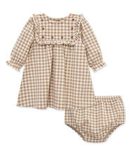 Load image into Gallery viewer, Organic Beige Gingham Western Dress