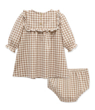 Load image into Gallery viewer, Organic Beige Gingham Western Dress