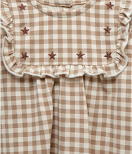 Load image into Gallery viewer, Organic Beige Gingham Western Dress