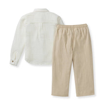 Load image into Gallery viewer, Organic Button Down Boy Shirt & Pants Set
