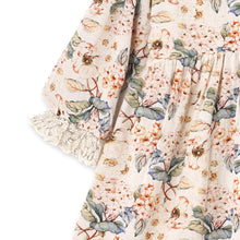 Load image into Gallery viewer, Vintage Floral Dress with Lace Collar Ruffles, Linen Blend