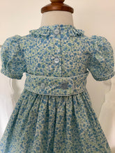 Load image into Gallery viewer, Blue Floral Lawn Smocked Dress
