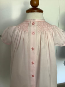 Pink Beaded Smocked Bishop Dress