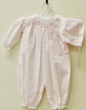Load image into Gallery viewer, Petit Ami Newborn Smocked Pink Romper with Bonnet
