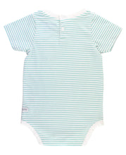 Load image into Gallery viewer, Aqua Stripe Short Sleeve Bodysuit
