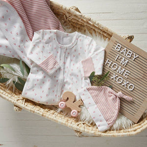 Gown - Pink Heart Stripe Newborn