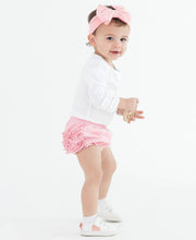 Load image into Gallery viewer, Baby Girls Pink Knit RuffleButt Bloomer
