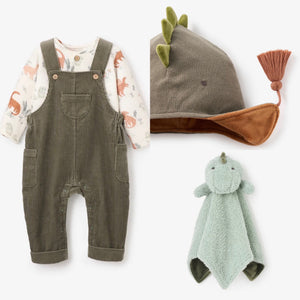 Dinosaur Organic Top & Corduroy Overalls by Elegant Baby