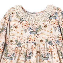 Load image into Gallery viewer, Vintage Floral Dress with Lace Collar Ruffles, Linen Blend
