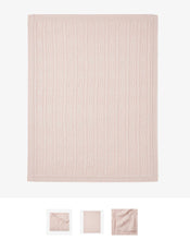Load image into Gallery viewer, Blush Pink Leaf Knit Baby Blanket
