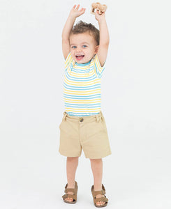 Boys Khaki Stretch Chino Shorts