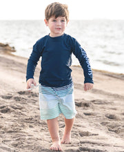 Load image into Gallery viewer, Boys Coastal Stripe Swim Trunks
