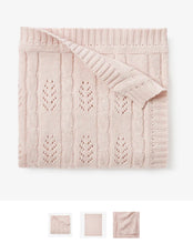 Load image into Gallery viewer, Blush Pink Leaf Knit Baby Blanket
