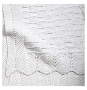 Heirloom White Knit Blanket by Elegant Baby