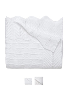 Heirloom White Knit Blanket by Elegant Baby