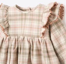 Load image into Gallery viewer, Plaid Flannel Ruffle Dress &amp; Bloomer by Elegant Baby
