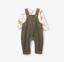 Load image into Gallery viewer, Dinosaur Organic Top &amp; Corduroy Overalls by Elegant Baby
