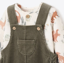 Load image into Gallery viewer, Dinosaur Organic Top &amp; Corduroy Overalls by Elegant Baby

