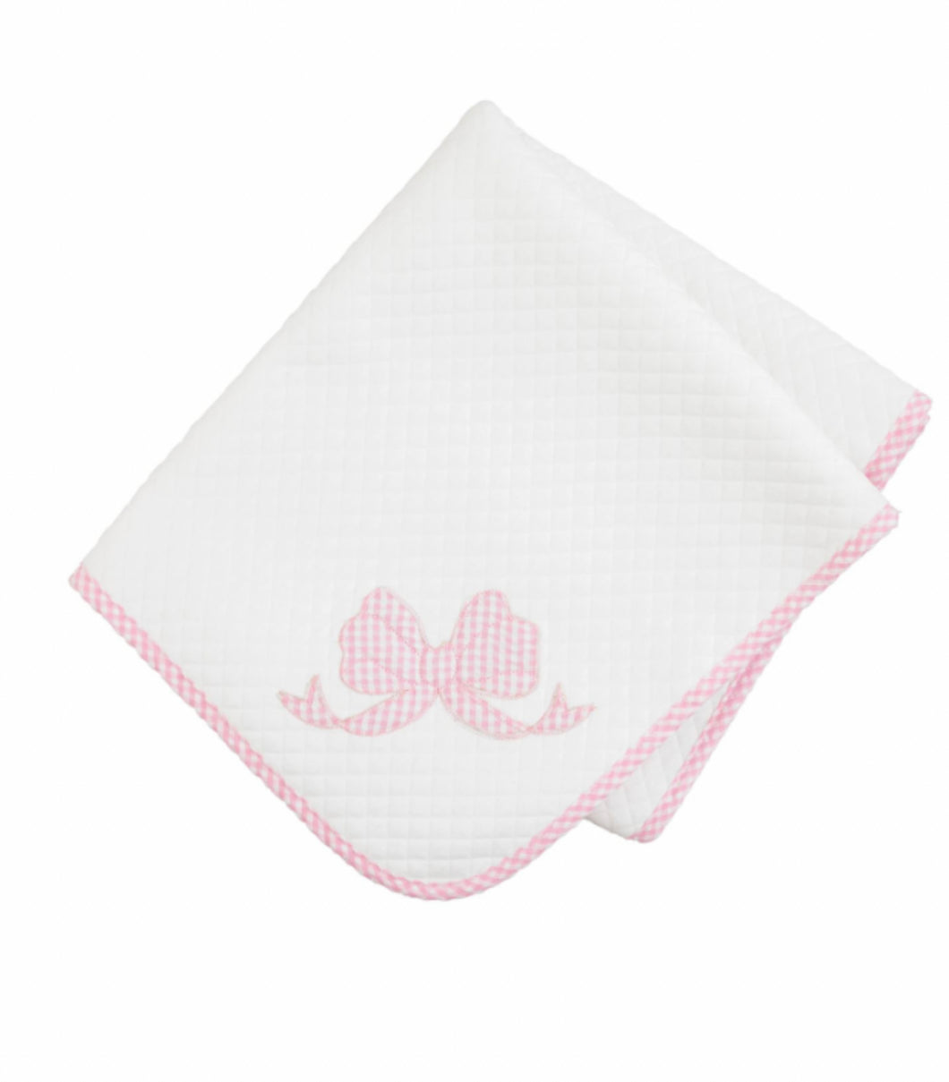 Bow Quilted Blanket by Mud Pie