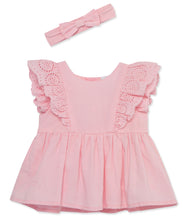 Load image into Gallery viewer, Pink Eyelet Sunsuit
