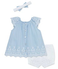 Load image into Gallery viewer, Blue Eyelet Sunsuit

