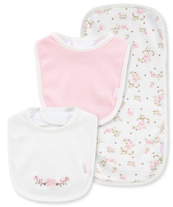 Rose Bib & Burp Set