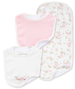 Rose Bib & Burp Set