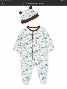 Puppy Footed Romper & Hat