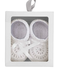 Load image into Gallery viewer, White Crochet Booties by Elegant Baby
