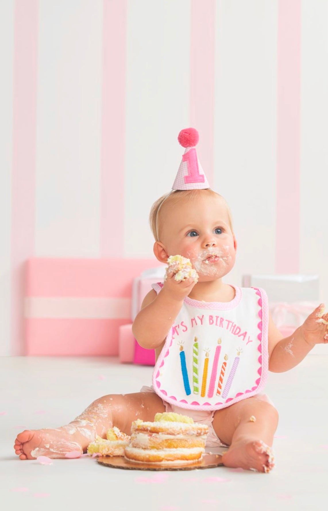 First Birthday Bib & Hat by Mud Pie Just Baby First Birthday Bib & Hat by Mud Pie Just Baby