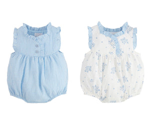 Blue & Floral Gingham Bubble by Mud Pie