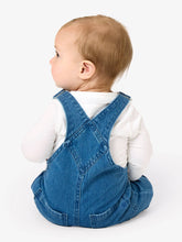 Load image into Gallery viewer, Boys Medium Wash Stretch Denim Overalls

