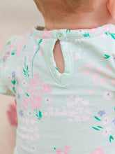 Load image into Gallery viewer, Baby Girls Mint Meadow Knit Puff Short Sleeve Bodysuit
