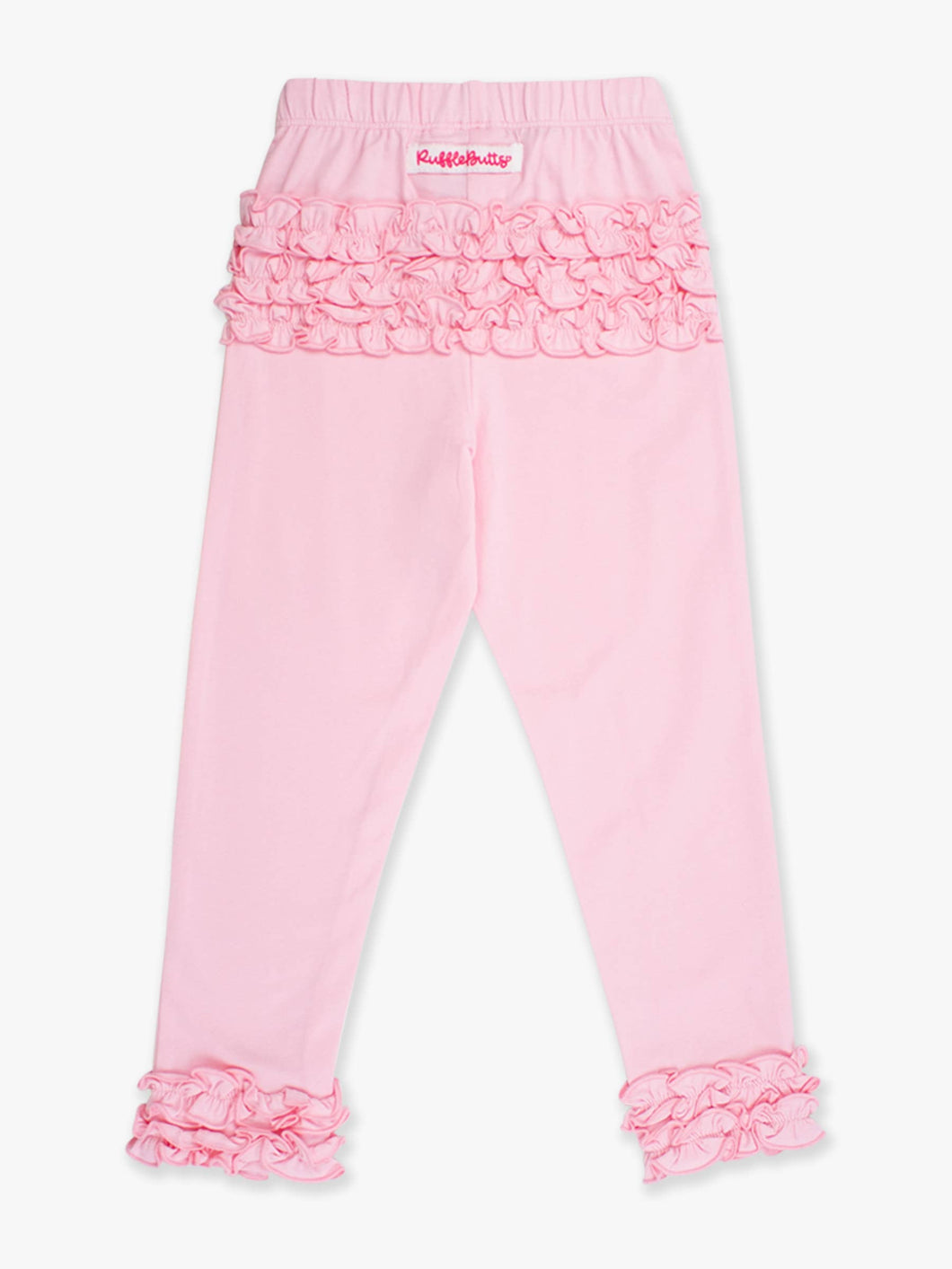 Baby Girls Pink Classic Ruffle Leggings with Signature Rear Ruffles