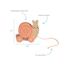 Load image into Gallery viewer, Snail Wooden Pull Toy, Developmental Toys, Nursery Decor

