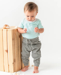 Aqua Stripe Short Sleeve Bodysuit