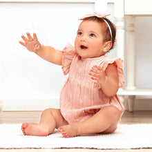 Load image into Gallery viewer, Daphne Pink Swiss Dot Cotton Bodysuit
