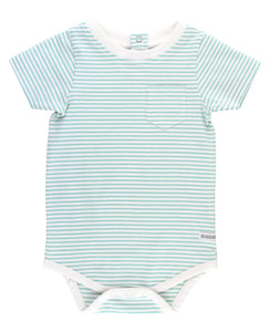 Aqua Stripe Short Sleeve Bodysuit