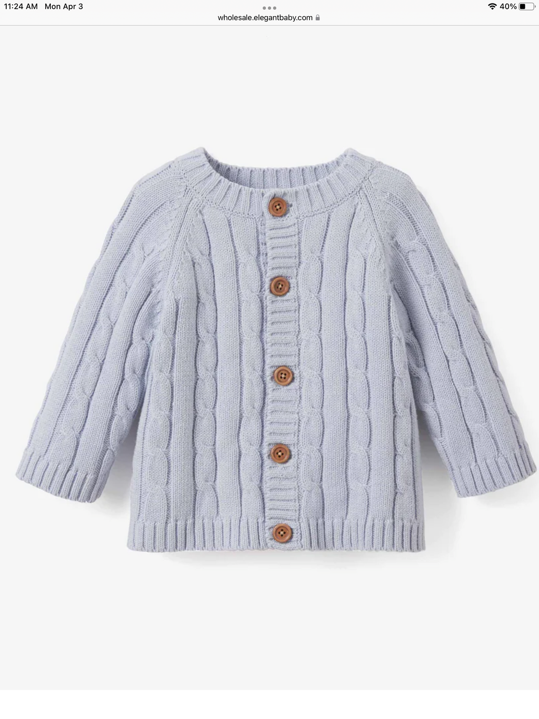 Cotton Cabled Sweater Blue