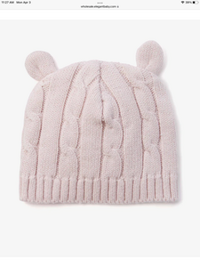 Pink Cable Knit Baby Hat